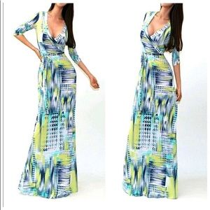 Long Maxi Bodycon wrap Dress